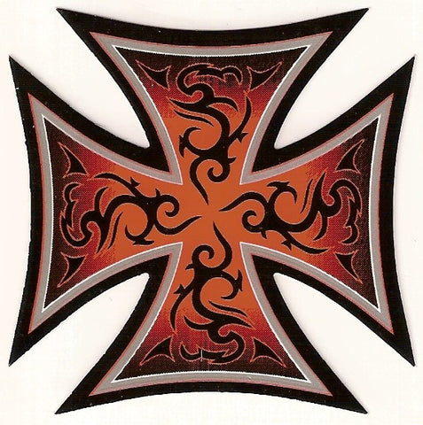 Adhesivo cruz Malta rojo